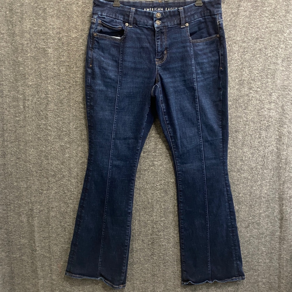 American Eagle Curvy Kick Boot Cut Jeans Womens‎ 14 Long Western Cowgirl Flare